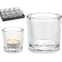 Portavelas Y Candelabros>Portavelas Vidrio Redondo 6.5x6.5x6Cm