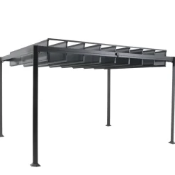 hespéride Pérgolas>Pérgola BELIZE LATTES gris graphite 3x3,8m