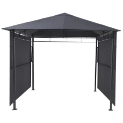 hespéride Pérgolas>Pérgola OMELYA gris ardósia con cortinas 3x3m