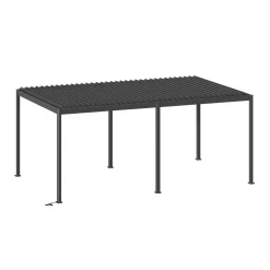 hespéride Pérgolas>Pérgola ÉVORA gris grafito 3.6x3.6m