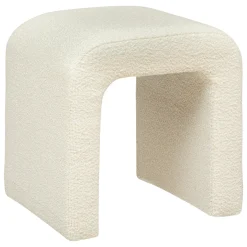 atmosphera Puff Y Banquitos|Estilo Contemporaneo>Puf Bouclee Blanco 41x35.5x43Cm