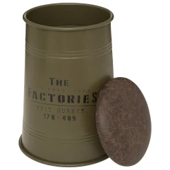 atmosphera Puff Y Banquitos>Puf JOÃO Verde Caqui de metal y mdf