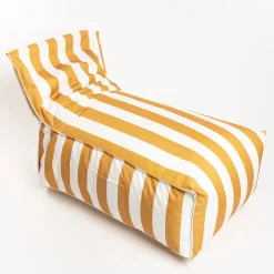 Textil De Jardín>Puf sofa impermeable rayas blancas y amarillas