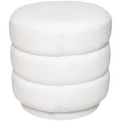 atmosphera Puff Y Banquitos|Estilo Contemporaneo>Puf Vibe Redondo Blanco 40x40Cm