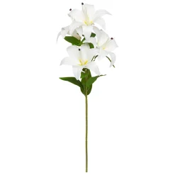 atmosphera Plantas Y Flores Artificiales>Rama de 4 lirios JAGO blanco 80cm