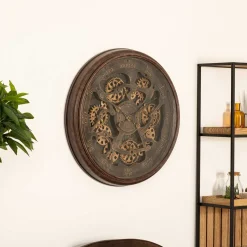atmosphera Relojes|Estilo Industrial>Reloj de Pared Alban Marrón 76cm
