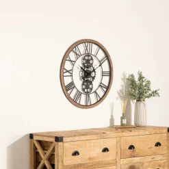 atmosphera Relojes>Reloj De Pared De Metal Y Madera