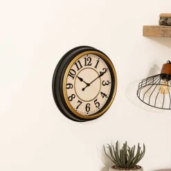 atmosphera Relojes>Reloj De Pared Nell Negro Plástico 29Cm
