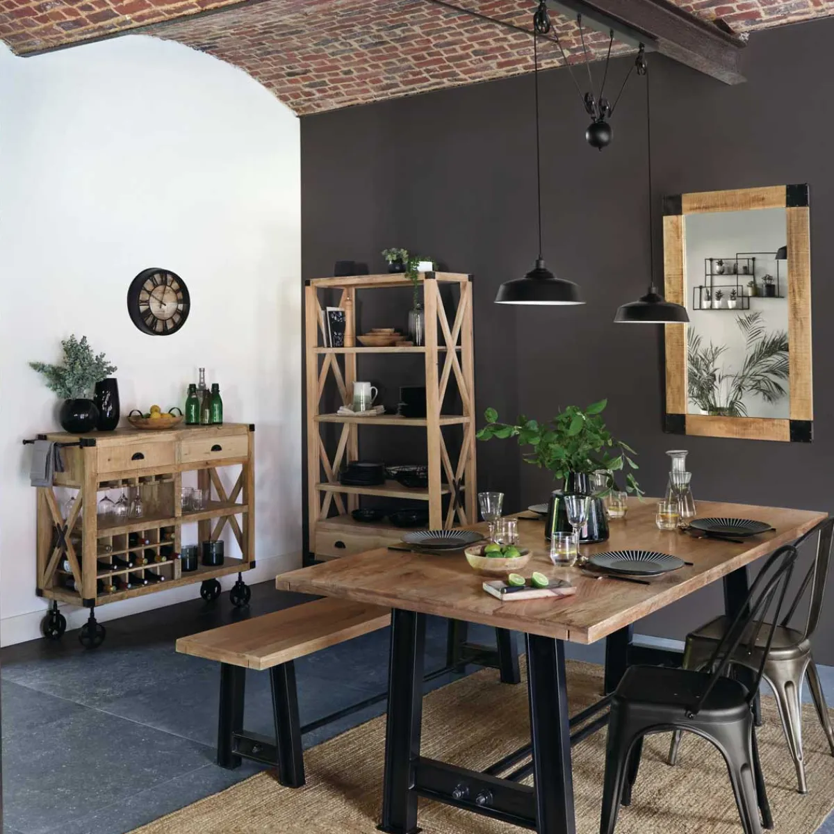 atmosphera Relojes>Reloj De Pared Vintage Marrón Metal 21Cm