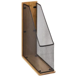 Cajas De Almacenamiento Y Organizadores>Revistero Metal/Bambú 9x27x33Cm