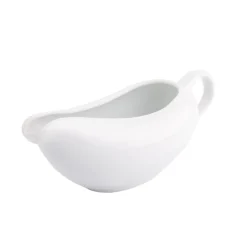 Vinagreras, Azucareros, Saleros Y Pimenteros>Salsera De Cerámica Blanca