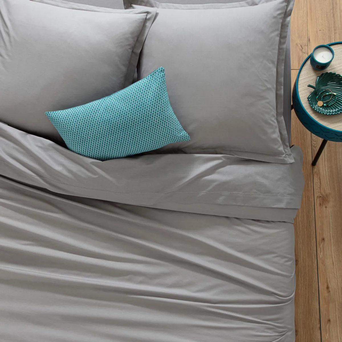 atmosphera Sábanas Y Protectores>Sábana bajera ajustable gris 140x190cm