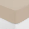atmosphera Sábanas Y Protectores>Sábana bajera beige ajustable de algodón percal