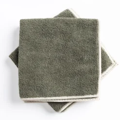 Fregonas Y Paños>Set 3 bayas microfibra verde caqui 34x34cm