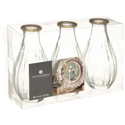 atmosphera Jarrones Y Vasos|Estilo Rústico>Set 3 jarrones de vidrio WONDER 14cm