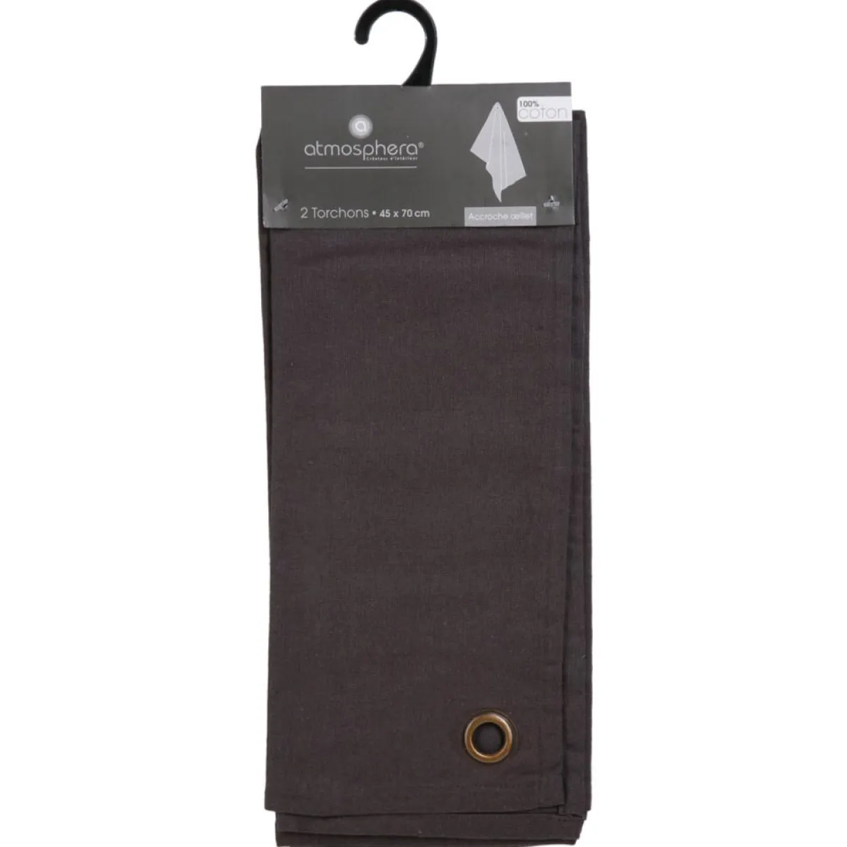 atmosphera Delantales, Asas Y Paños>Set 2 Paños Cocina Color Gris Oscuro