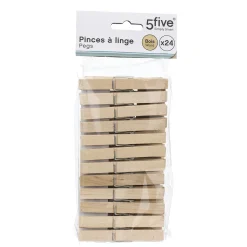 5five Auxiliares De Limpieza>Set 24 Pinzas De Madera Para Ropa