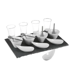 secret d'gourmet Degustación>Set 17 Pzas P/Aperitivos Base Losa Roca