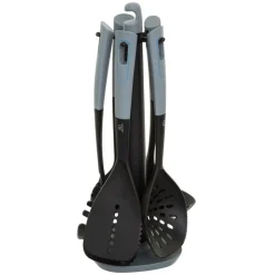 secret d'gourmet Utensilios Para Servir>Set 5 Utensilios De Nailon Con Soporte