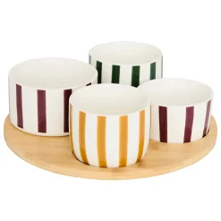 atmosphera Degustación>Set de 4 cuencos CHERI con tabla de bambú