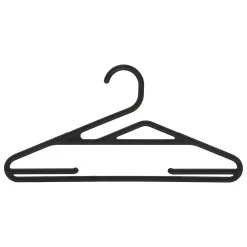 Perchas Y Travesaños>Set de 5 perchas de plástico negro