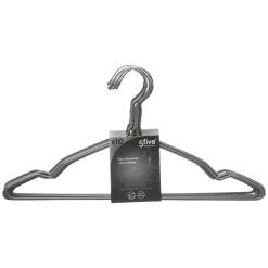 5five Perchas Y Travesaños>Set De 10 Perchas En Metal Y Pvc