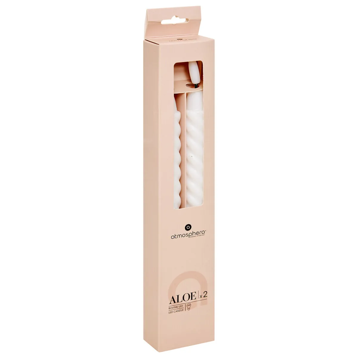 atmosphera Velas>Set de 2 velas TWIST ALOE 22cm LED