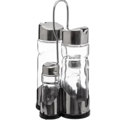 basics Vinagreras, Azucareros, Saleros Y Pimenteros>Set Para Aliñar C/Soporte Metálico