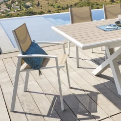 hespéride Sillas Y Pufs De Jardín>Silla AXIOME noisette y blanco