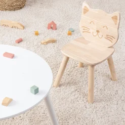 Niños atmosphera Mobiliario>Silla de gato PIA marrón de madera 50x28x30cm