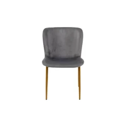atmosphera Sillas, Sillones Y Bancos>Silla Gio Gris De Terciopelo Con Patas De Metal