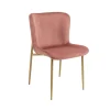 Sillas, Sillones Y Bancos>Silla GIO rosa de terciopelo con patas metálicas