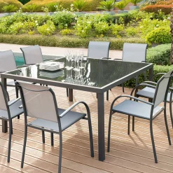 Sillas Y Pufs De Jardín>Silla PIAZZA galet y graphite