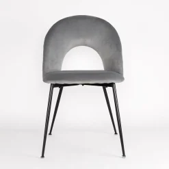 atmosphera Sillas, Sillones Y Bancos>Silla RAVEN de terciopelo gris