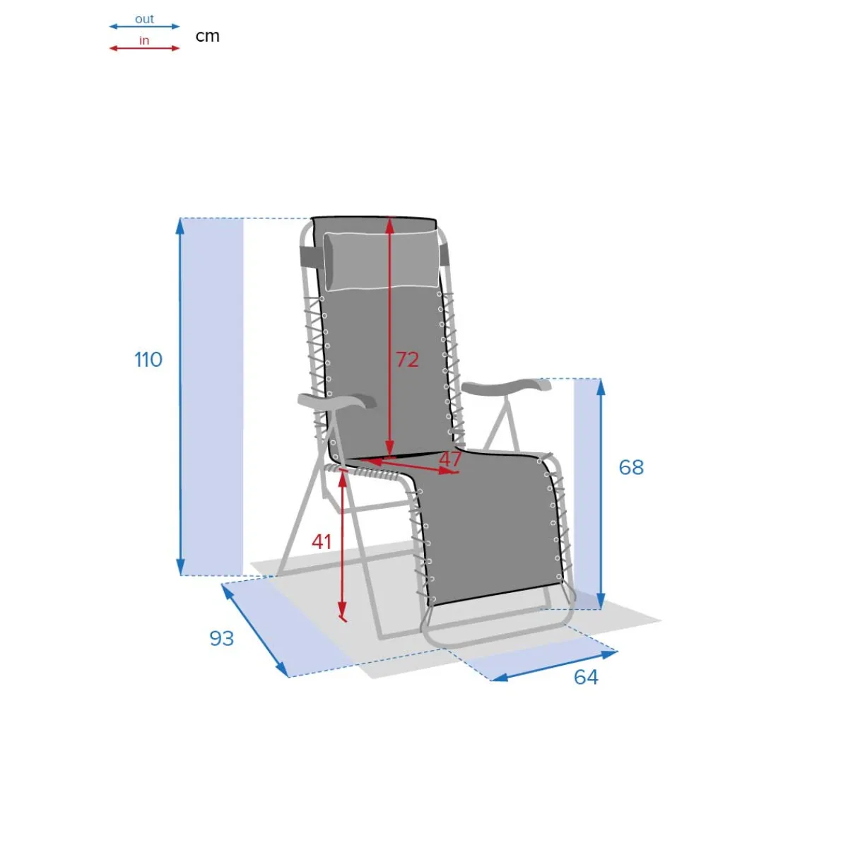 hespéride Sillas Y Pufs De Jardín>Silla relax SILOS azul canard