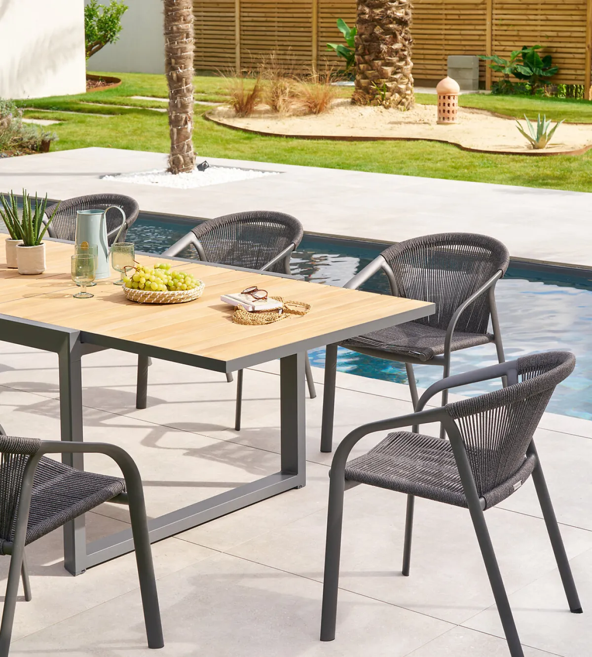 hespéride Sillas Y Pufs De Jardín>Silla RIU gris antracita e grafito