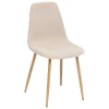 atmosphera Sillas, Sillones Y Bancos>Silla ROKA beige de terciopelo