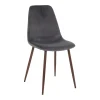 atmosphera Sillas, Sillones Y Bancos>Silla ROKA terciopelo gris ardosia patas marrones
