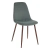 atmosphera Sillas, Sillones Y Bancos>Silla ROKA terciopelo verde celadón patas marrones