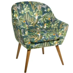 atmosphera Sofás Y Sillones|Estilo Étnico>Sillón De Terciopelo Jungle 70.5x65x83Cm