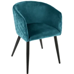 atmosphera Sofás Y Sillones|Estilo Contemporaneo>Sillón Marlo Azul Terciopelo 55x5x76Cm
