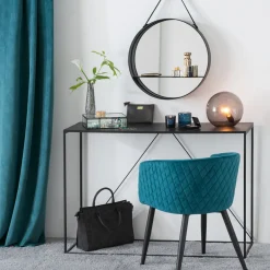 atmosphera Sofás Y Sillones|Estilo Contemporaneo>Sillón Marlo Azul Terciopelo 55x5x76Cm