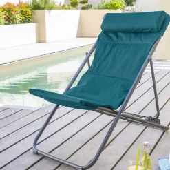 hespéride Sillas Y Pufs De Jardín>Sillón relax JUBBA azul canard y gris grafito