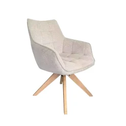 Sillas, Sillones Y Bancos>Sillón RODES de tejido beige