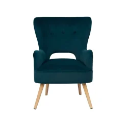 Sillas, Sillones Y Bancos>Sillón THOR azul de terciopelo