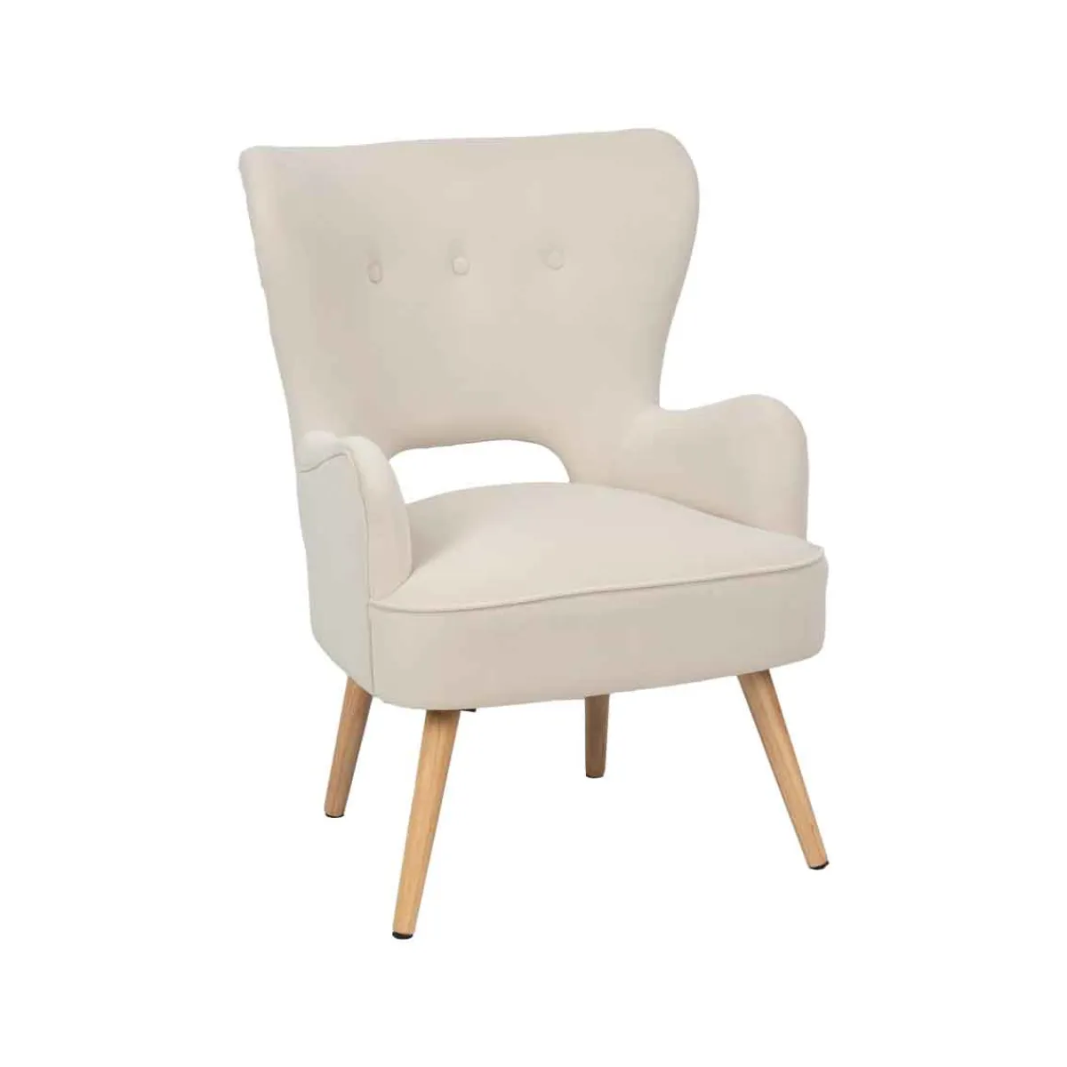 Sillas, Sillones Y Bancos>Sillón THOR beige de terciopelo