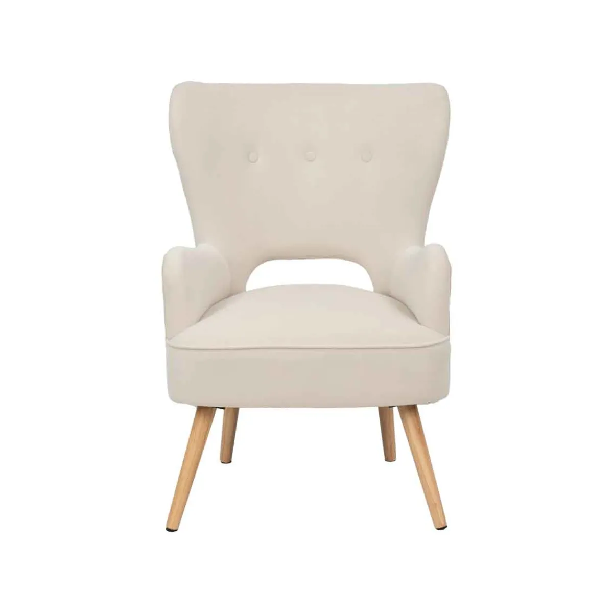 Sillas, Sillones Y Bancos>Sillón THOR beige de terciopelo