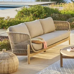 hespéride Sillas Y Pufs De Jardín>Sofá DEONA gris pardo de madera acacia 3 plazas