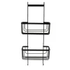 Accesorios De Baño>Soporte De Ducha Negro Con 2 Niveles De Metal