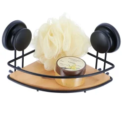 Accesorios De Baño>Soporte De Esquina C/Ventosas Metálicas